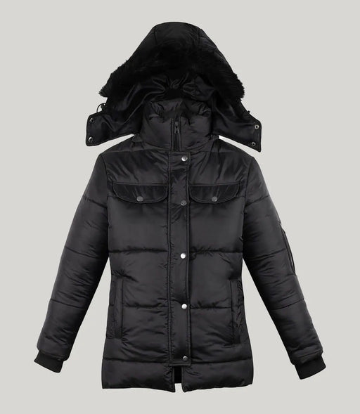 Hooded Puffer Jacket - Bubble Quilted Puffer Jacket - MarryN